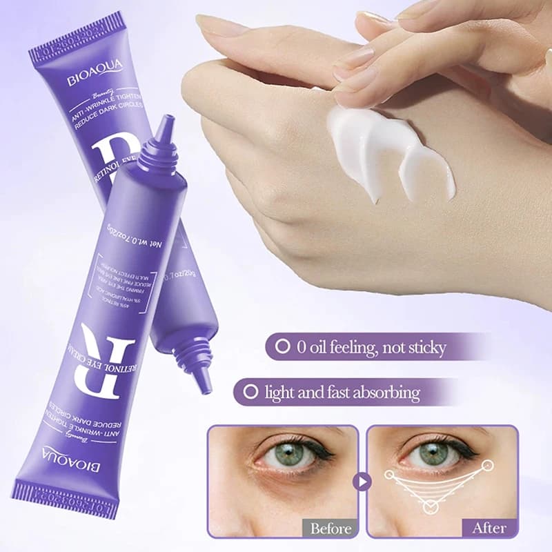 BIOAQUA Retinol Eye Cream for Dark Circles, Puffiness and Daily Under-Eye Care