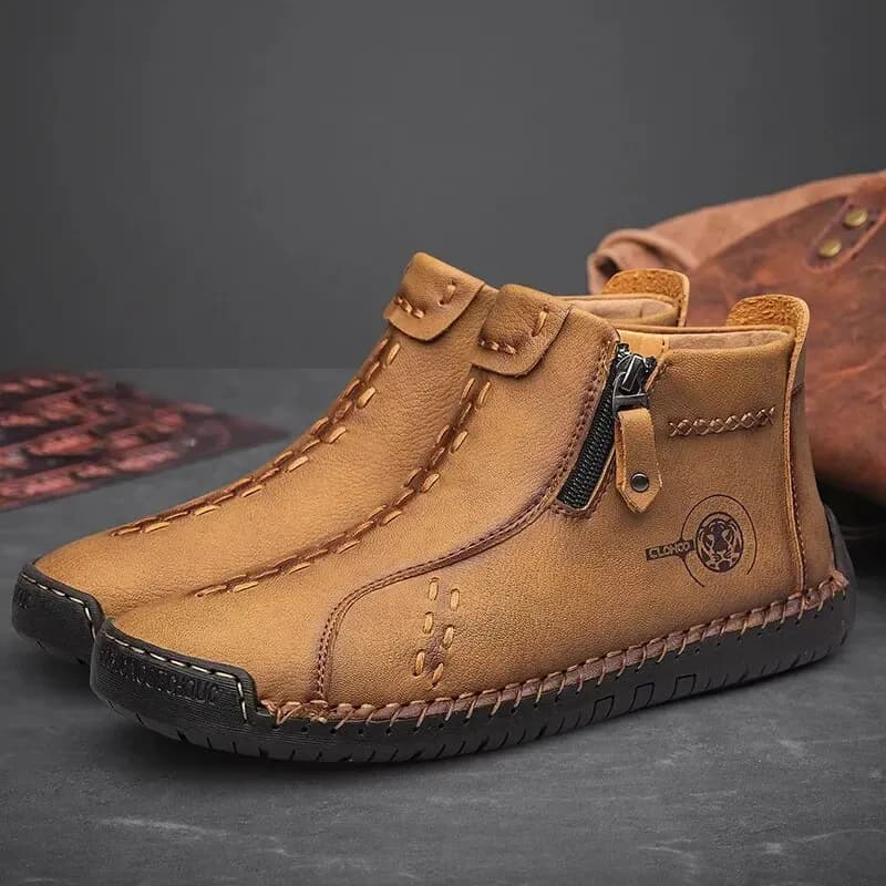 CLOHOO Retro Ankle Boots with Side Zip for Everyday Walking