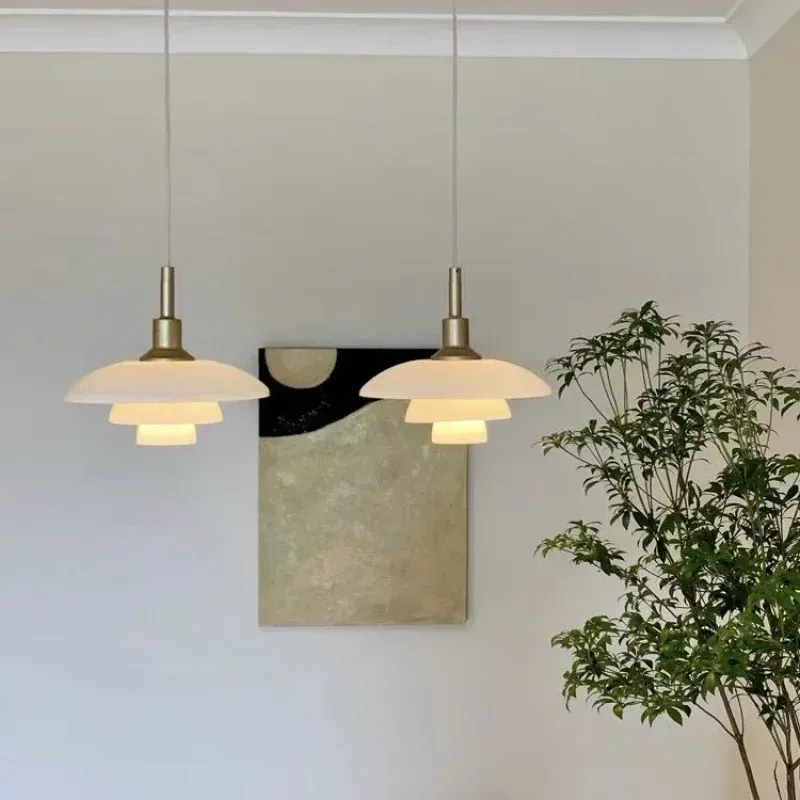 Nordic Glass Three-Tier Pendant Light