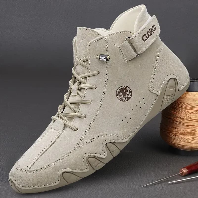 CLOHOO Pigskin Leather Ankle Boots for Winter Wear