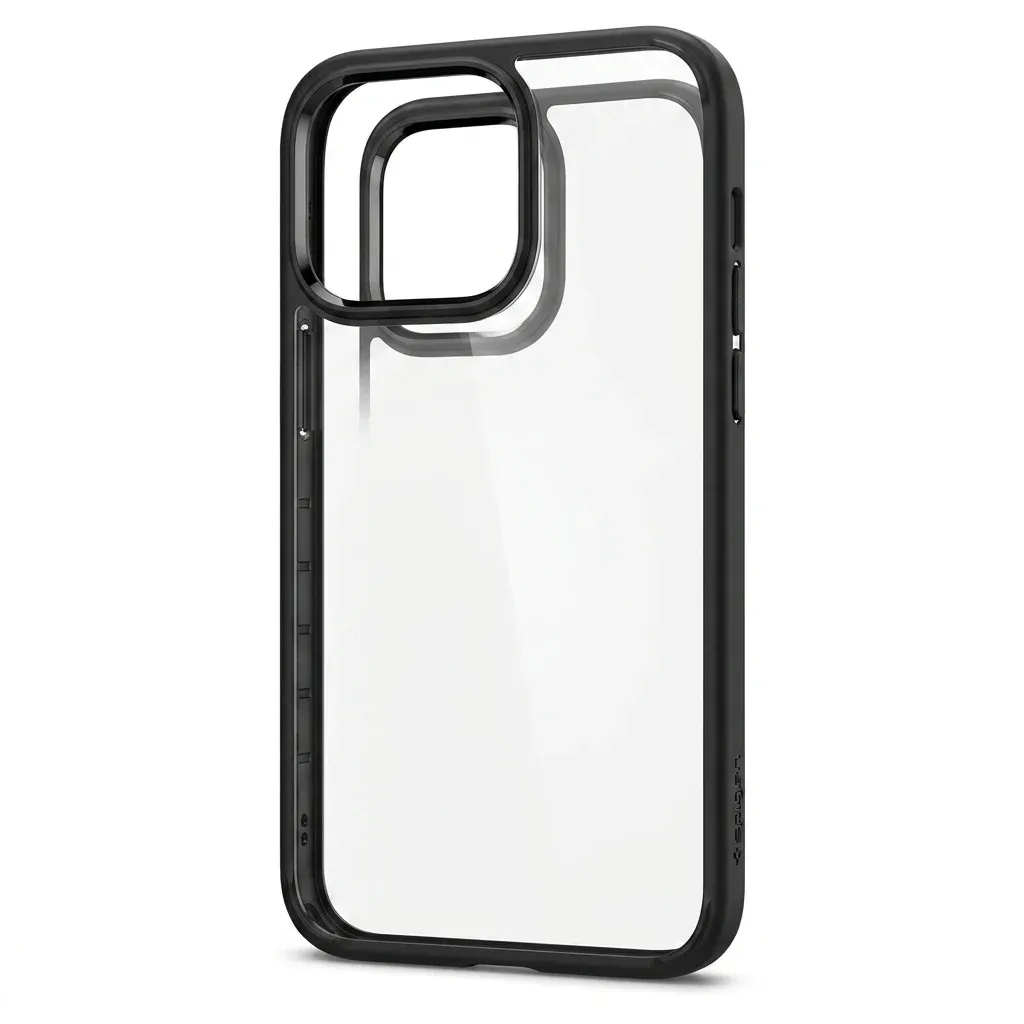 Spigen transparent black bumper phone case