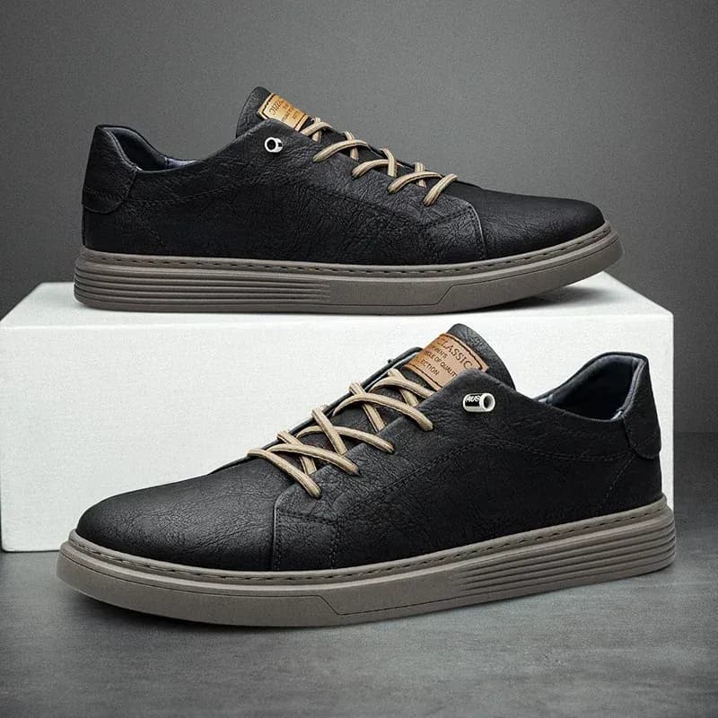 Italian-Style Cow Leather Lace-Up Oxford Shoes