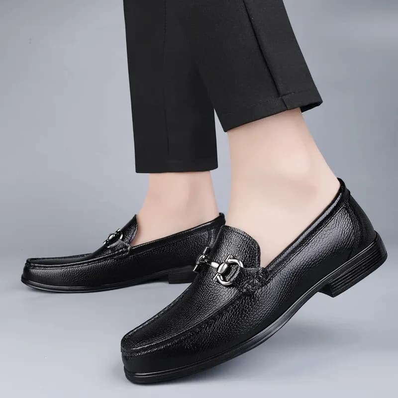 Retro Leather Slip-On Loafers for Men