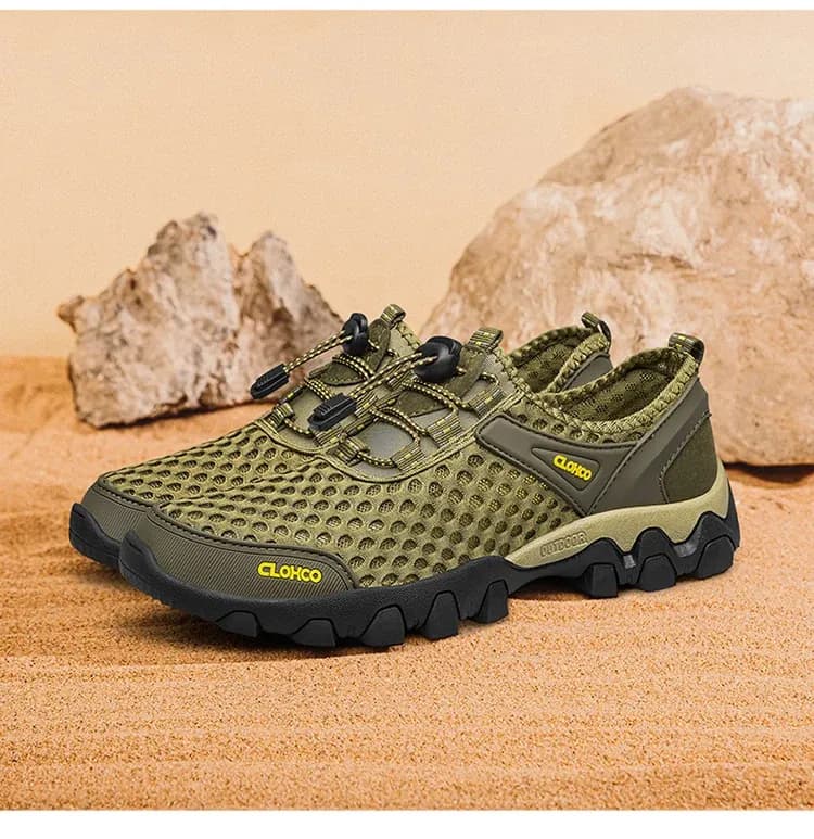 CLOHOO Breathable Mesh Rubber-Sole Casual Sandals for Men