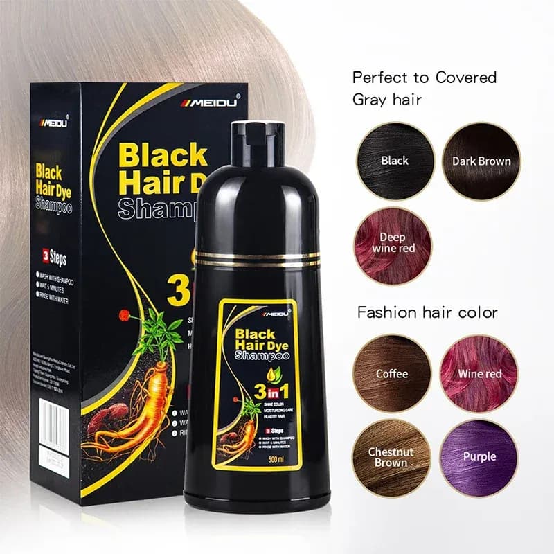 3-in-1 Instant Hair Colour Shampoo, 500ml