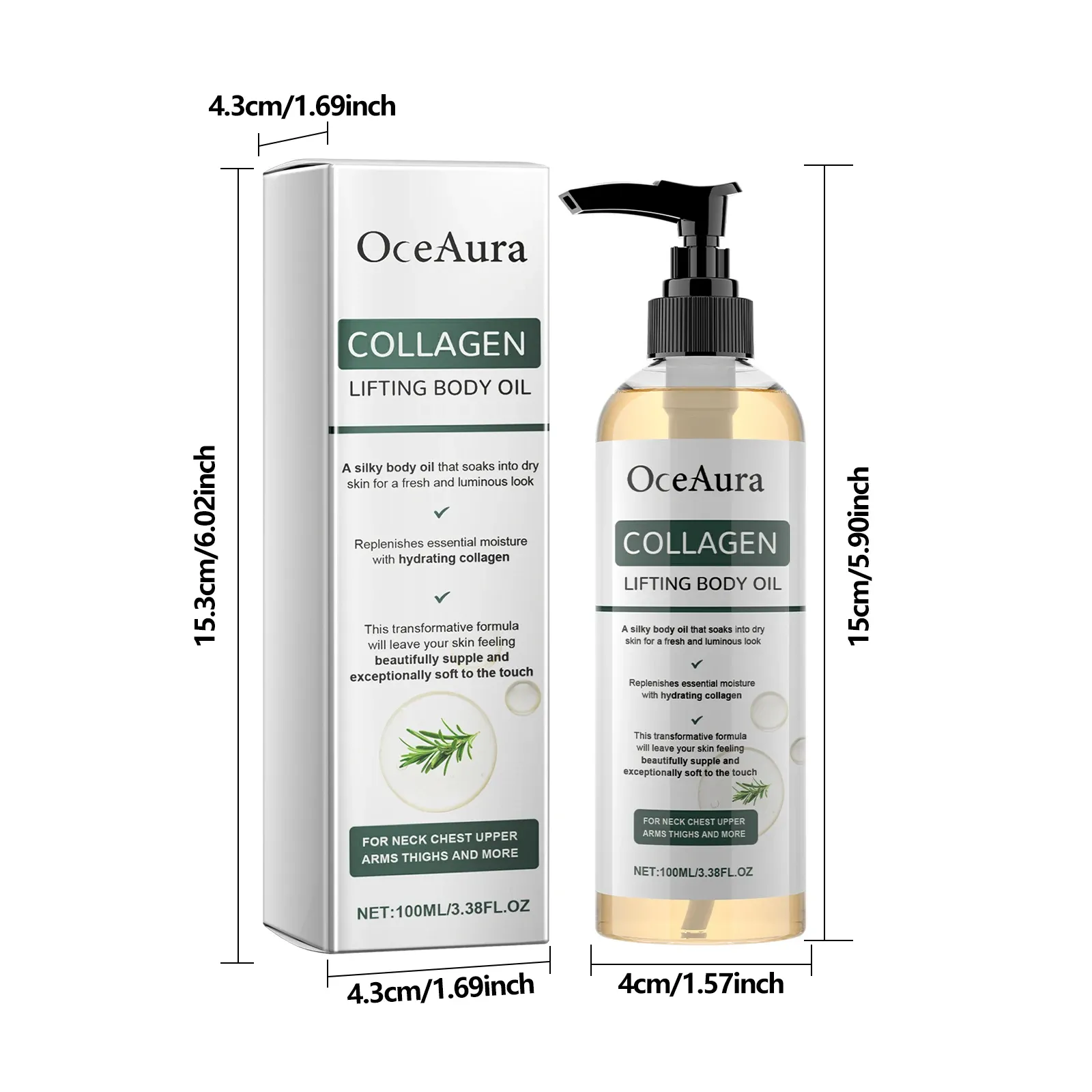 OceAura Collagen Body Oil for Dry Skin