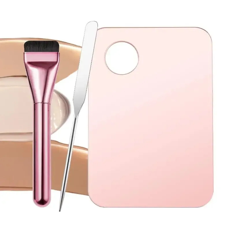 Acrylic Makeup Mixing Palette Set with Spatula and Brush