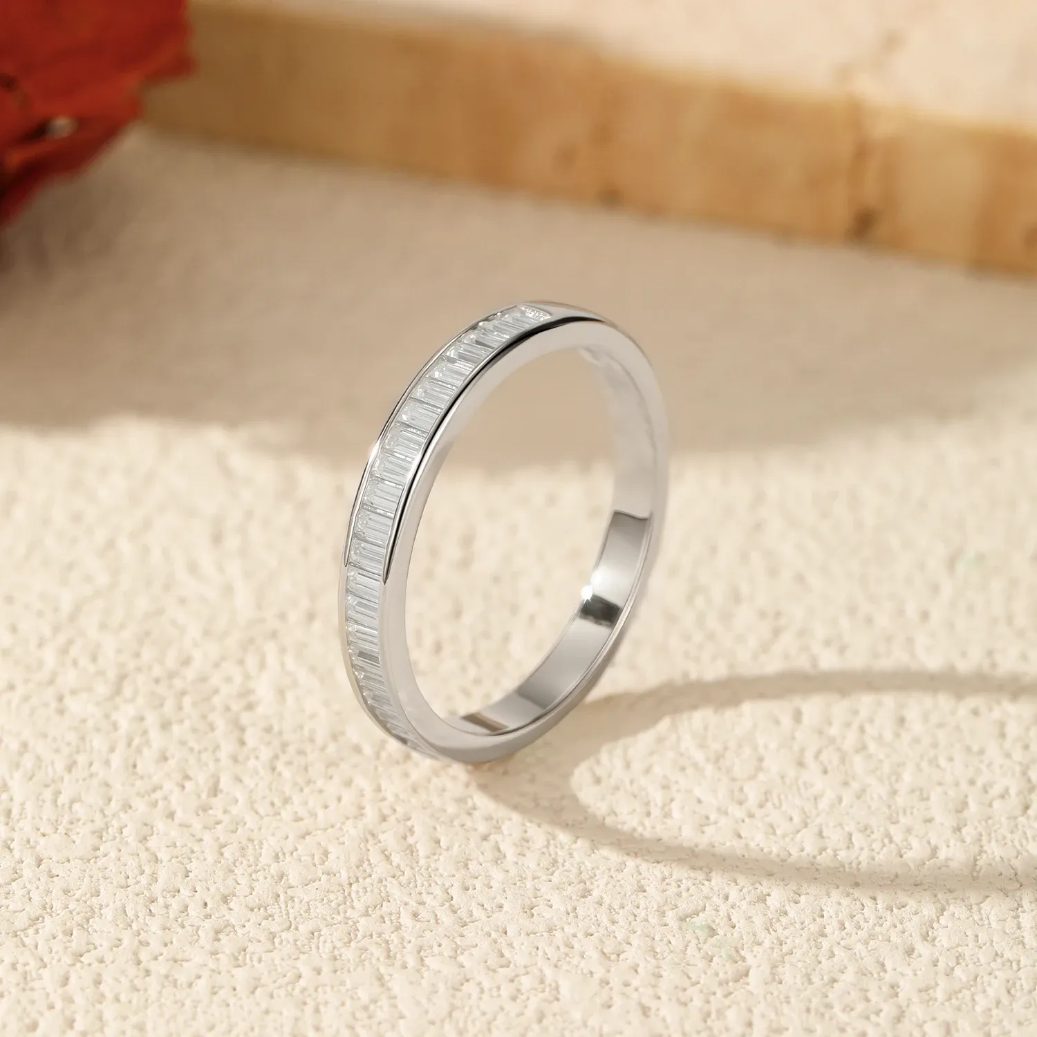 MODIAN D-Color Moissanite Rectangle Eternity Ring