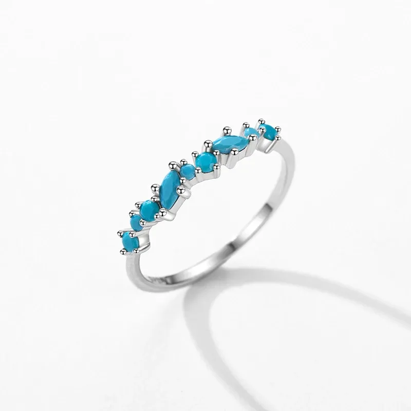 MODIAN Vintage Turquoise 925 Sterling Silver Ring