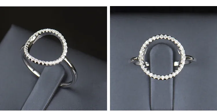 MODIAN Hollow Hoop Sterling Silver Zircon Ring