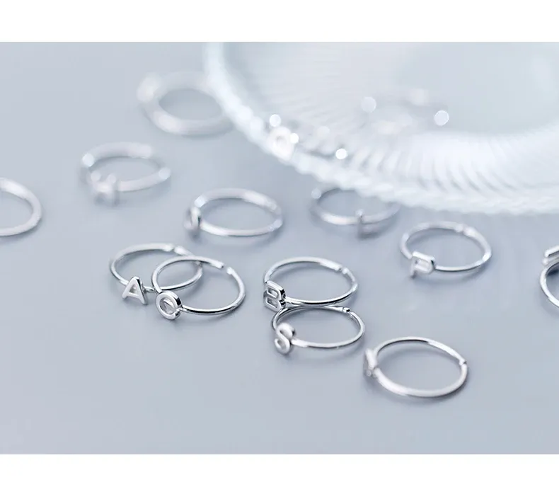 MODIAN Adjustable 925 Silver Letter Ring