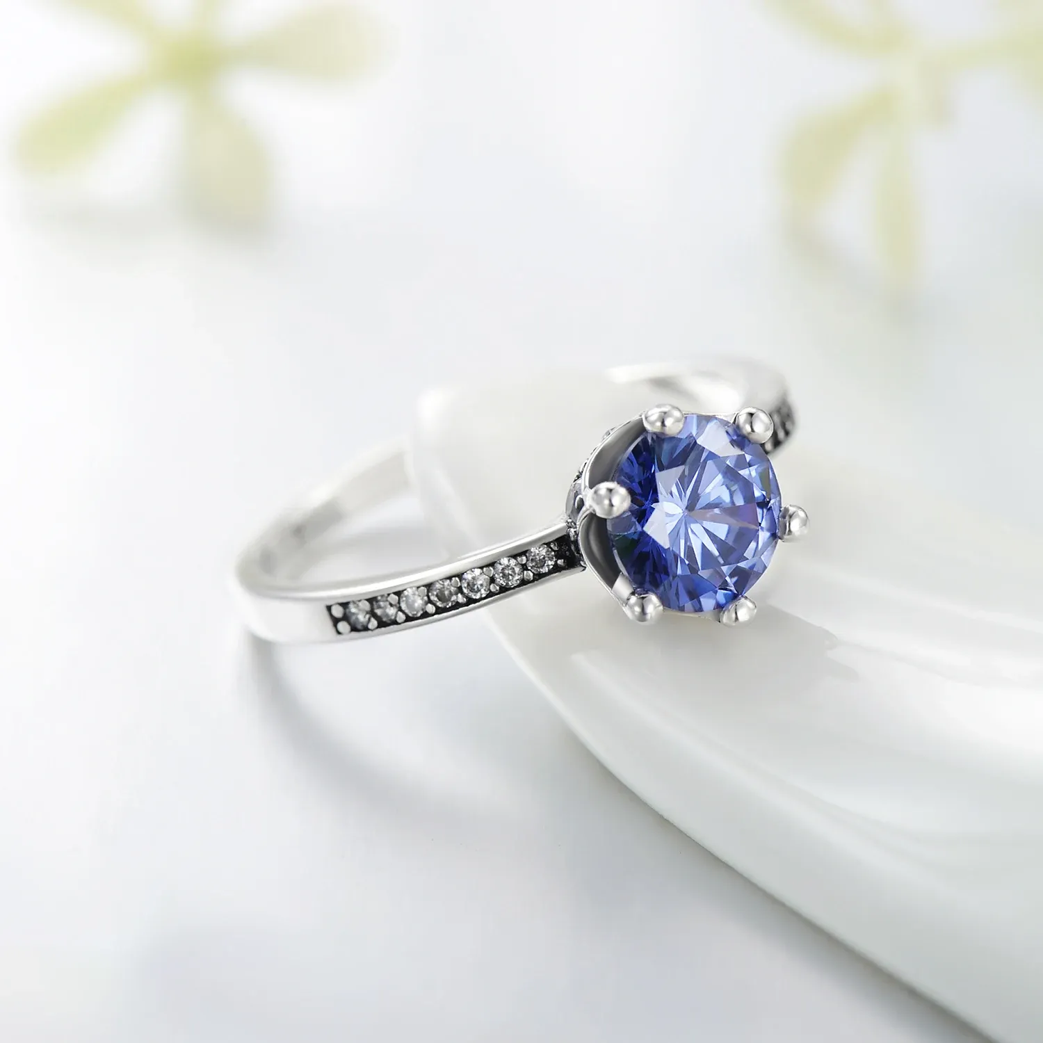 MODIAN 925 Sterling Silver Crown Zircon Ring