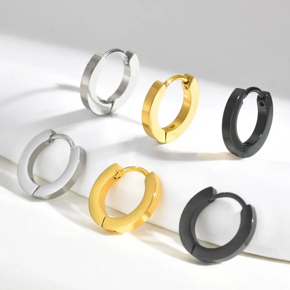 Vnox Minimalist Stainless Steel Small Hoop Huggie Earrings