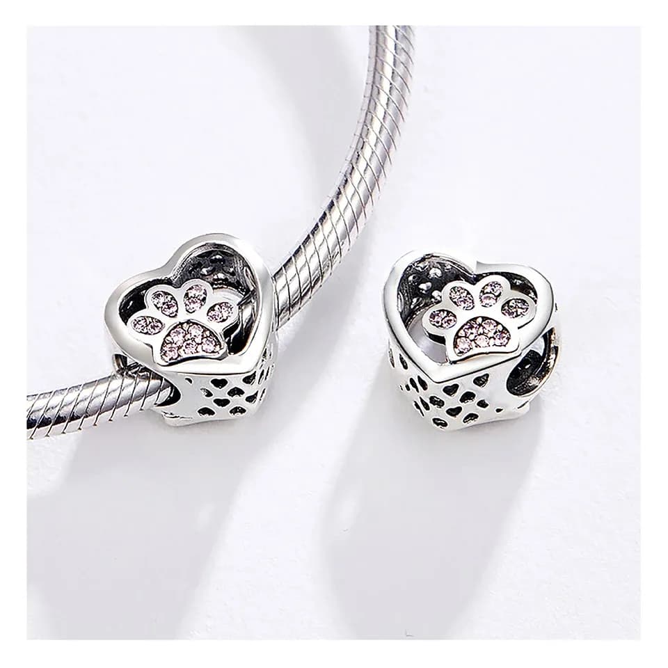 WOSTU White Gold Plated Bird Lotus Charm Bead for Bracelets