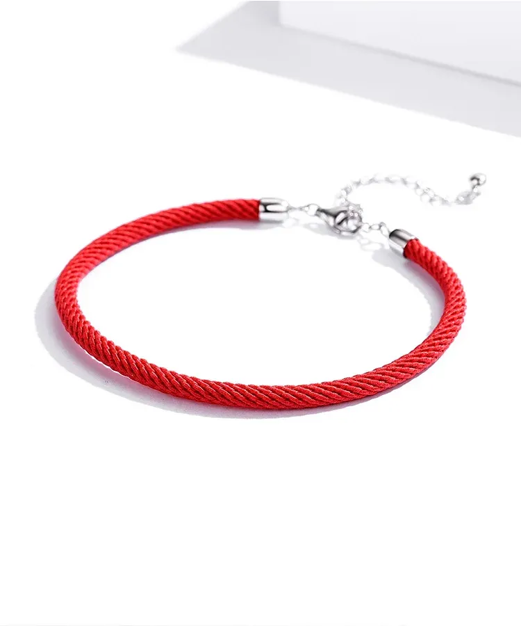WOSTU 925 Sterling Silver Rope Bracelet with Zircon Accent