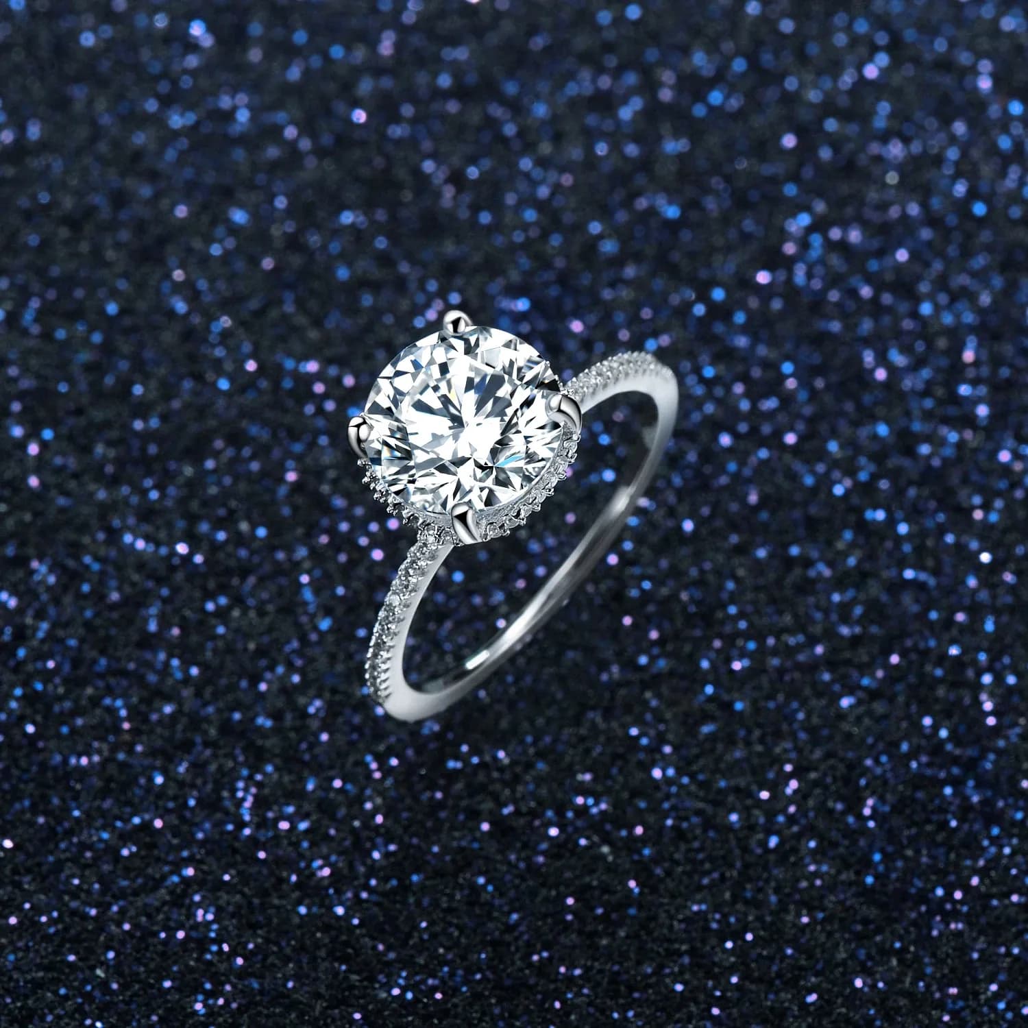 MODIAN 925 Sterling Silver Heart Zircon Wedding Ring