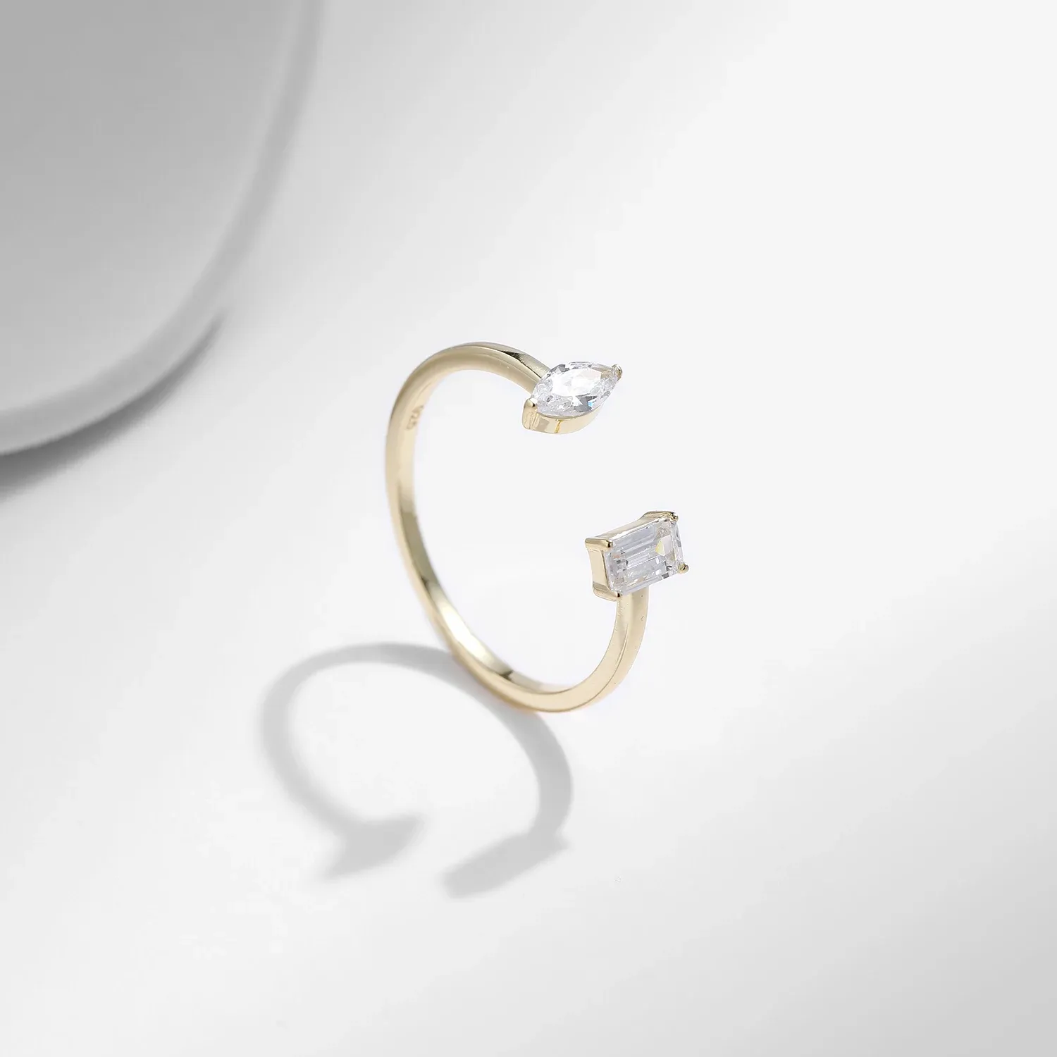 MODIAN Sterling Silver Geometric Open Adjustable Ring