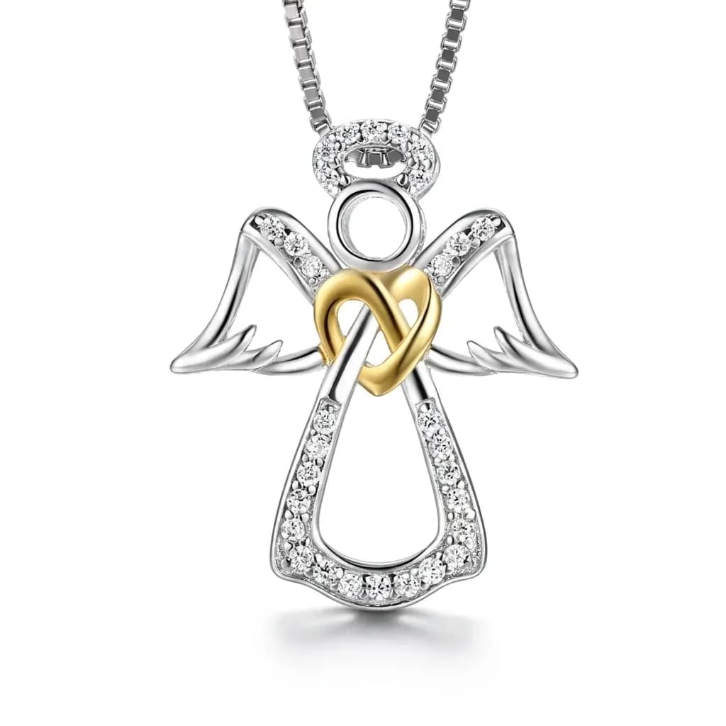 WOSTU Guardian Angel 925 Sterling Silver Choker Necklace