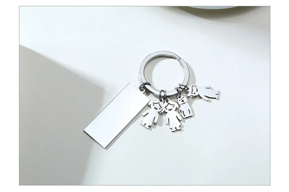 Vnox Custom Family Name Stainless Steel Key Chain