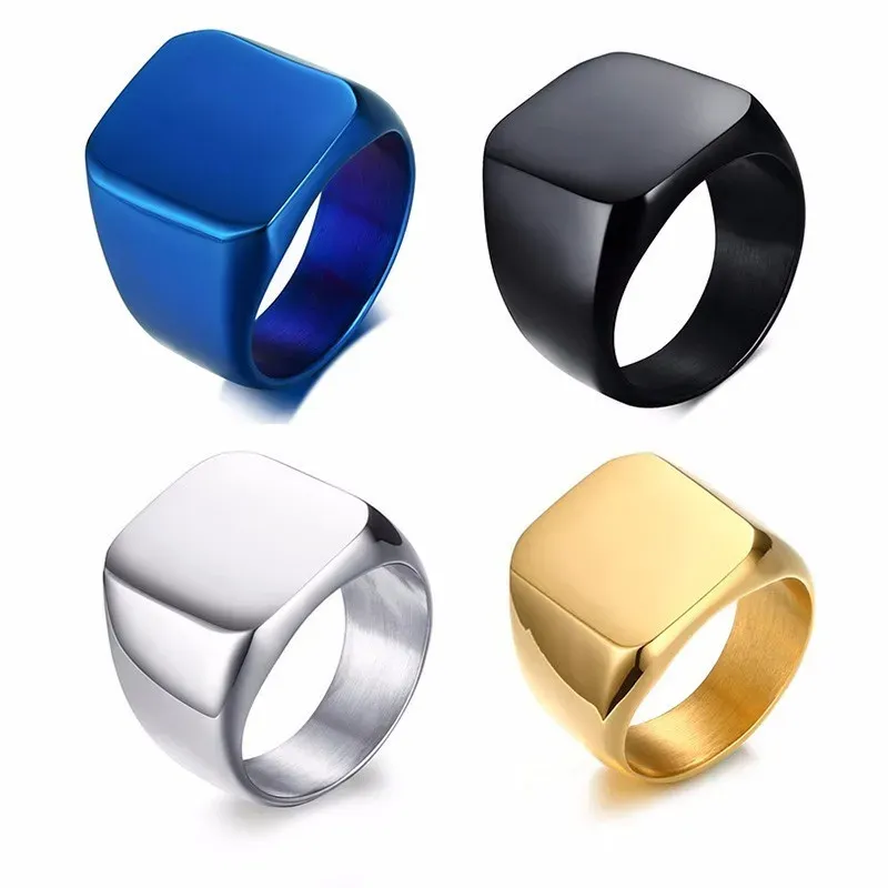 Vnox Custom Cross Stamp Signet Ring for Men