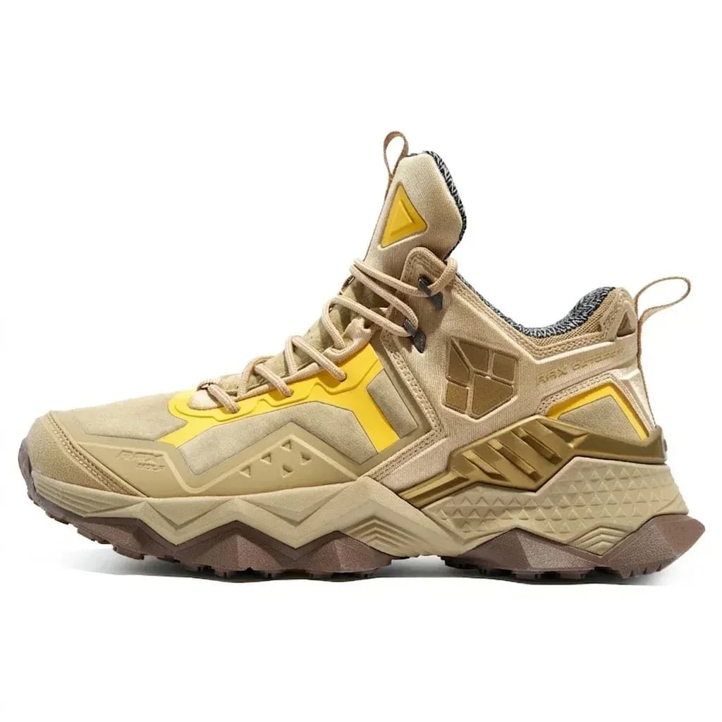 RAX beige yellow mid-top hiking shoe