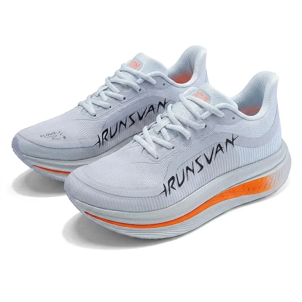 IRUNSVAN gray marathon running shoes pair