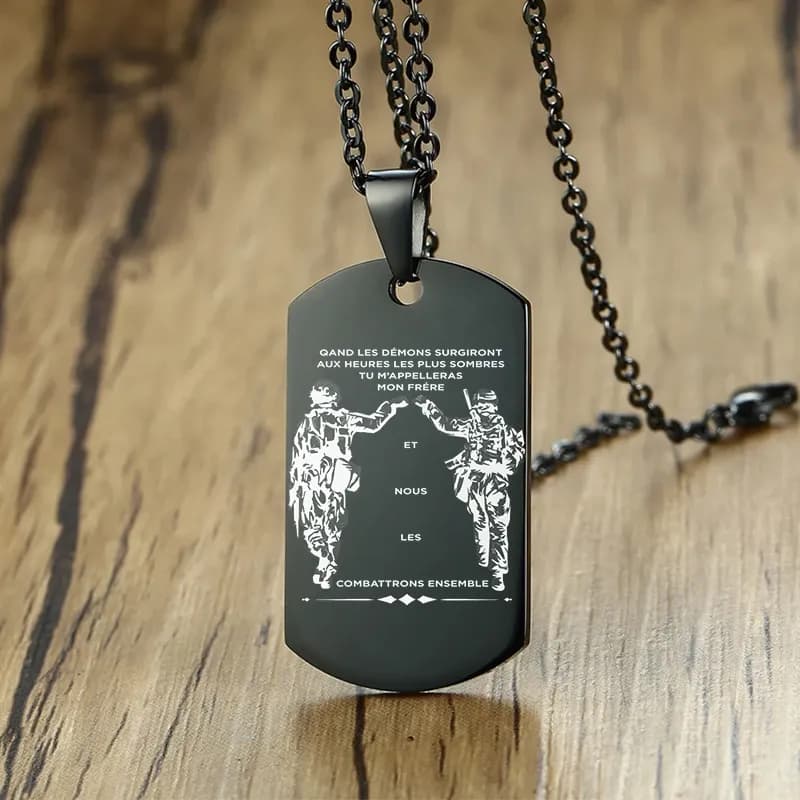 Vnox Stainless Steel Dog Tag Pendant Necklace for Men