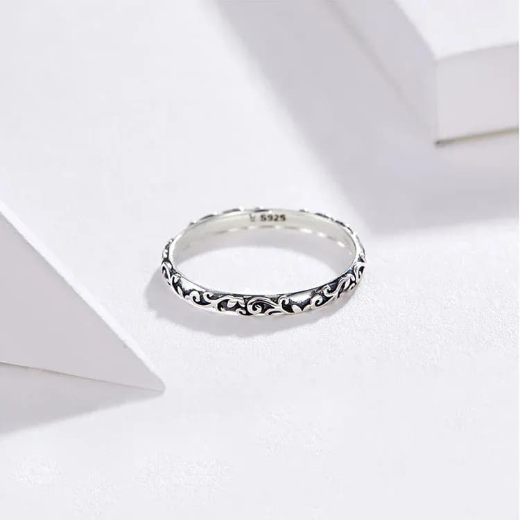 WOSTU 925 Sterling Silver Crown Wish Stackable Ring