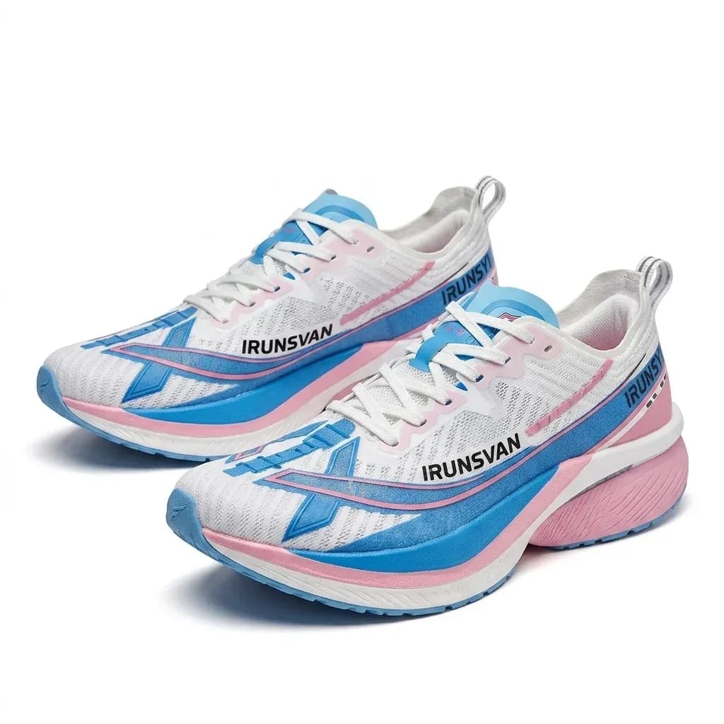IRUNSVAN white blue pink running shoes