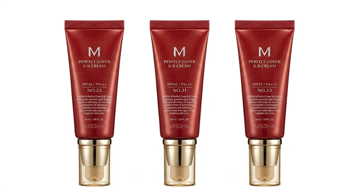 MISSHA BB cream tubes on white