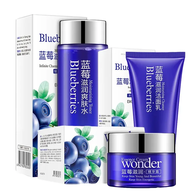 BIOAQUA Blueberry 3-Piece Daily Face Care Set