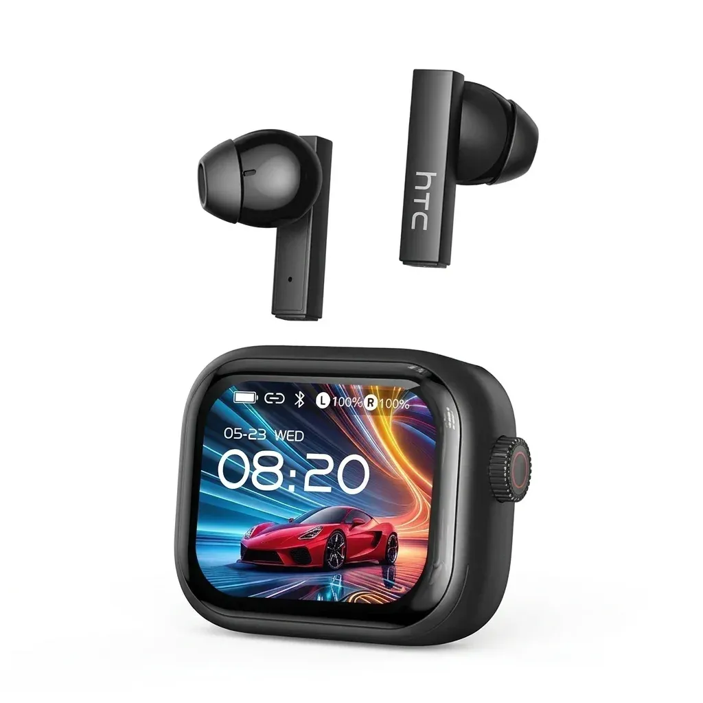 HTC NE40 earbuds with display case