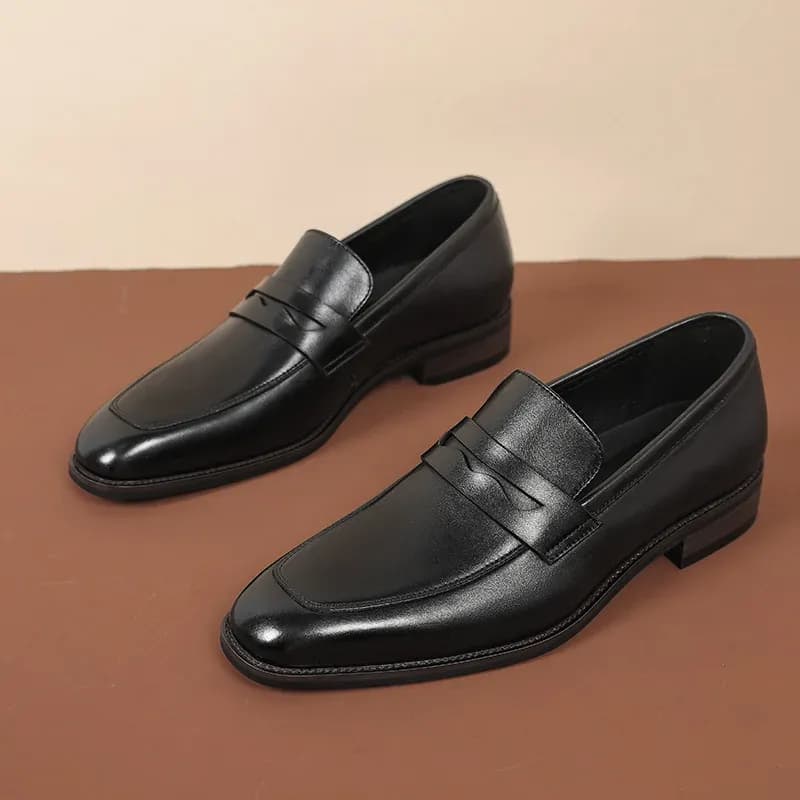 LEDP Genuine Leather Slip-On Formal Loafers