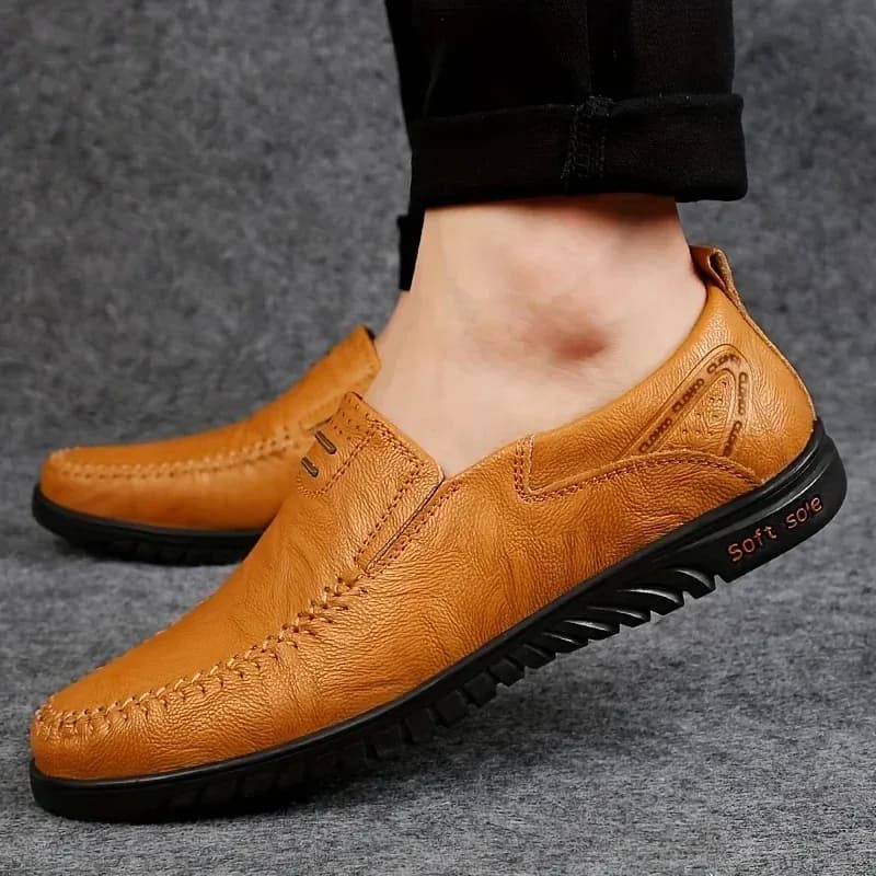 CLOHOO Men’s Slip-On Leather Loafers for Office Wear