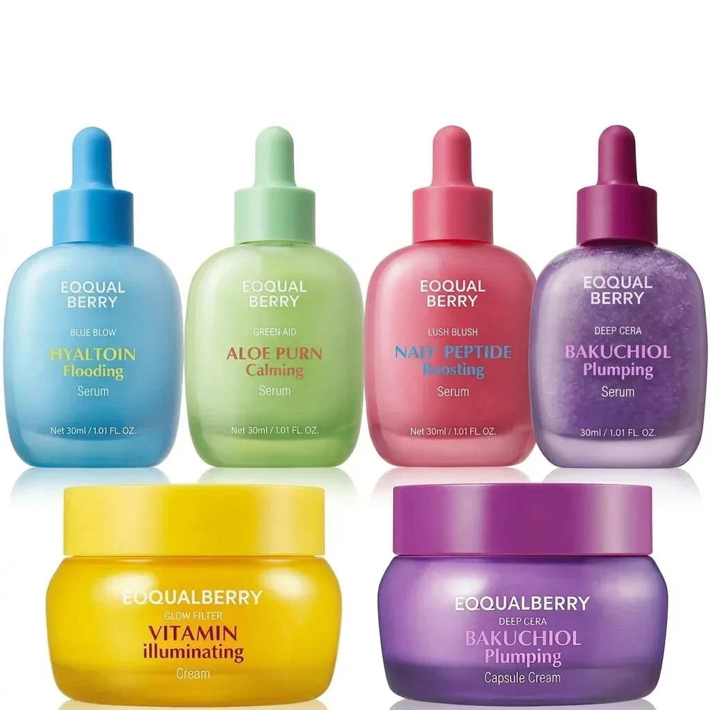 EOQUALBERRY colorful serums and cream jars