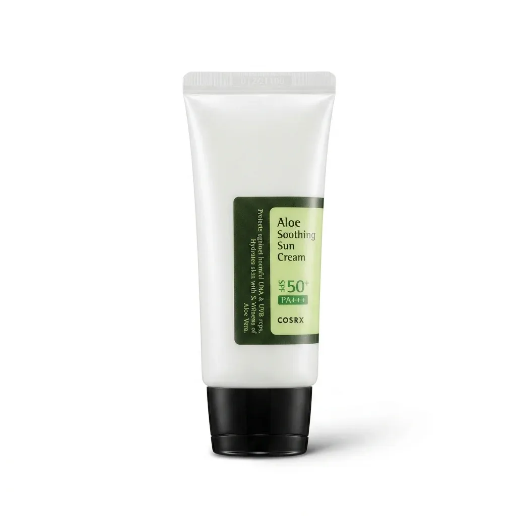 COSRX aloe sunscreen tube on white
