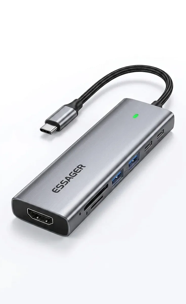 Essager 7-in-1 USB-C hub studio shot