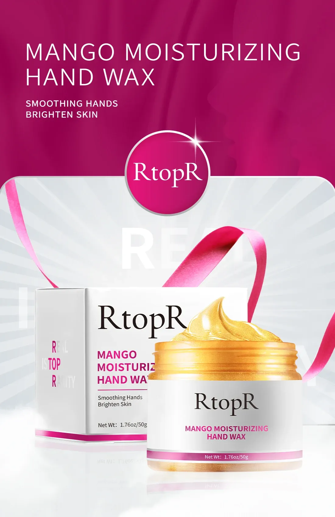 RtopR Mango Hand Wax Mask for Dry, Rough Hands