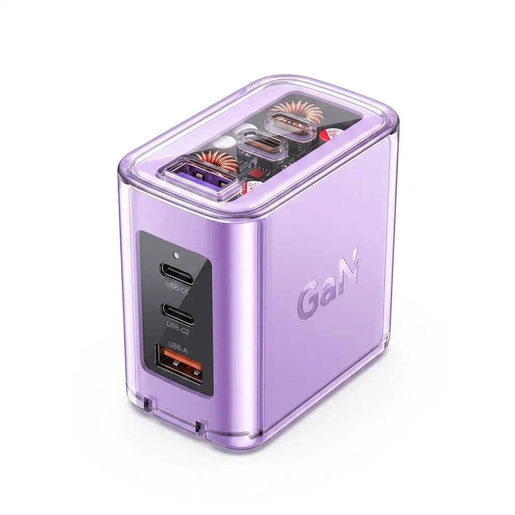 ACEFAST purple transparent 65W charger
