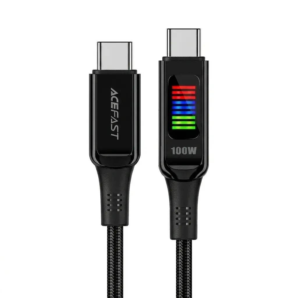 ACEFAST USB-C charging cable with LED display