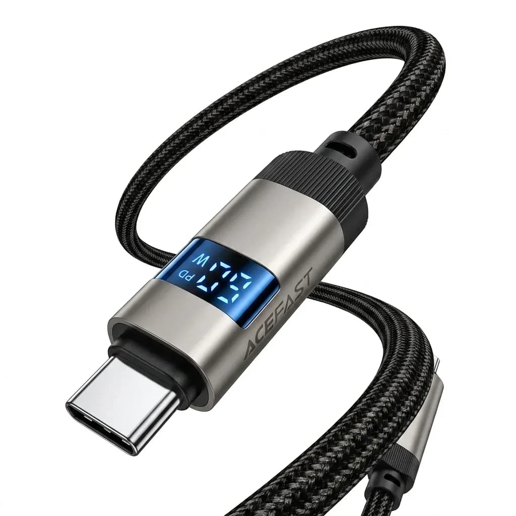ACEFAST 60W USB-C Braided Charging Cable with LED Display