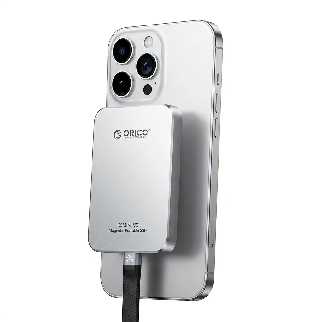 ORICO K5 Mini portable SSD on phone
