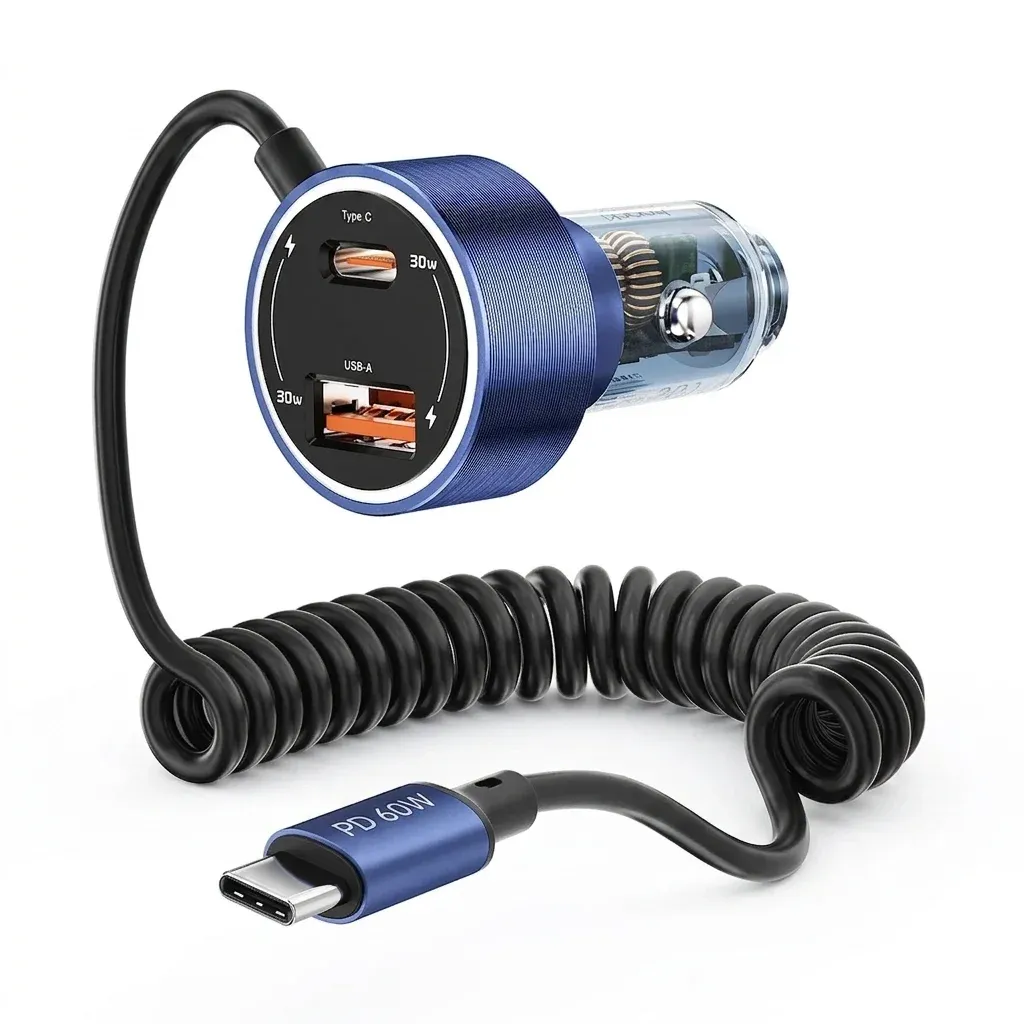 Toocki 60W USB Car Charger with Type-C Cable
