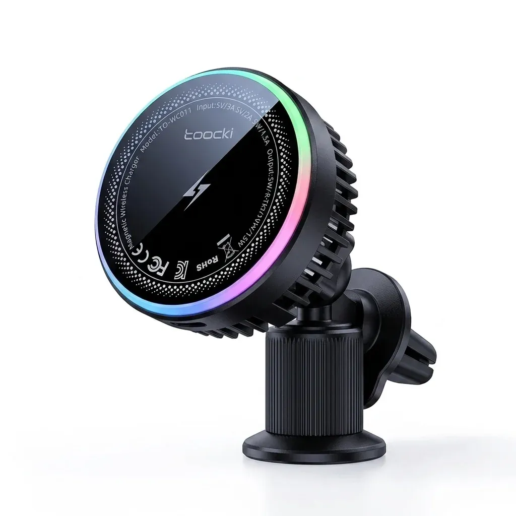 Toocki 15W Magnetic Car Wireless Charger with Cooling Fan