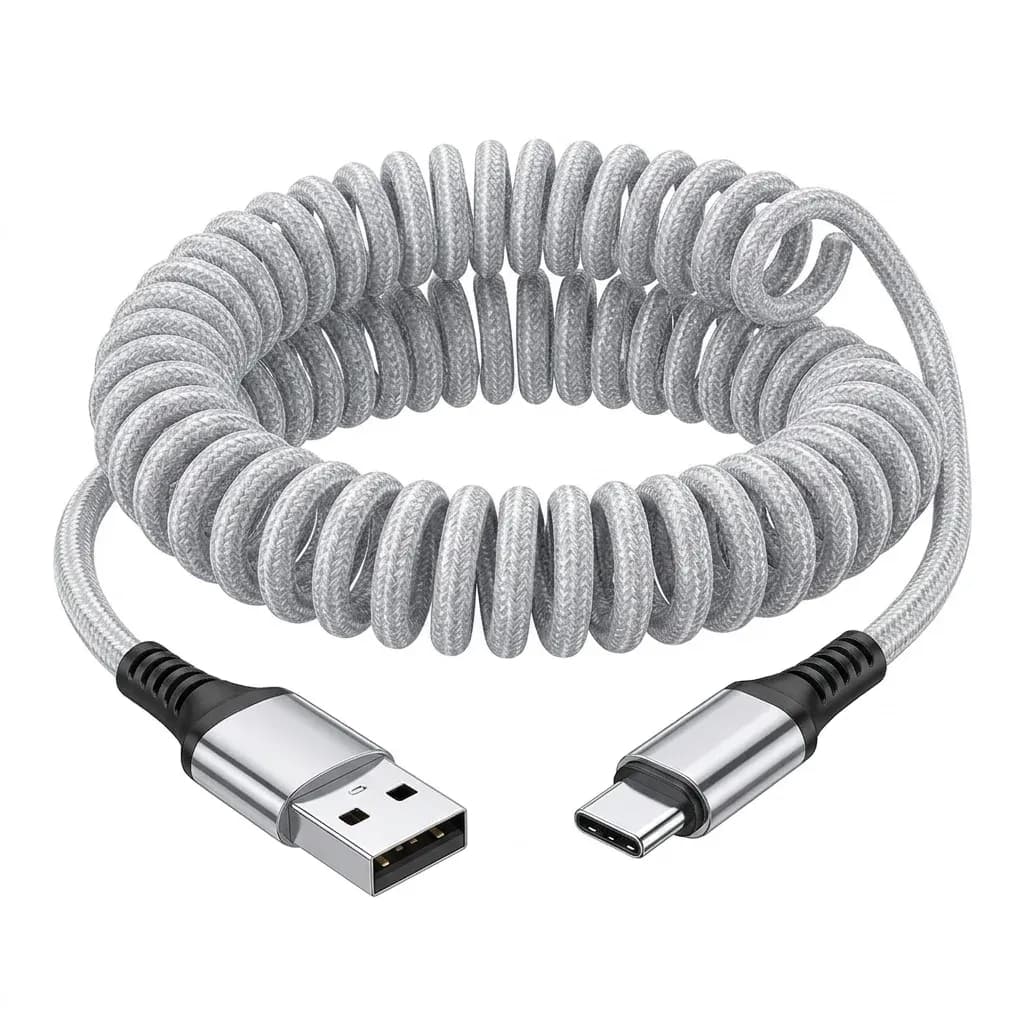 Toocki Spring-Braided USB-A to USB-C 3A Charging Cable