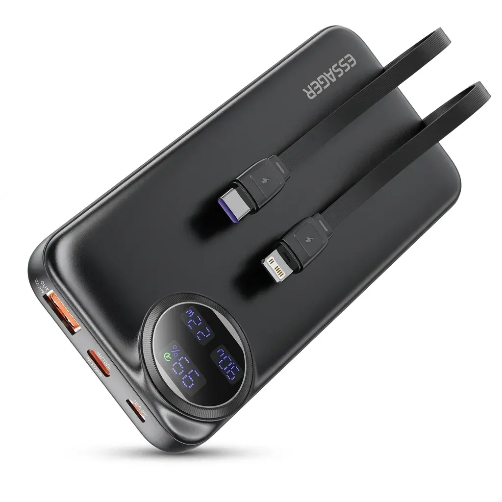 Essager 20000mAh 22.5W Built-In Cable Power Bank
