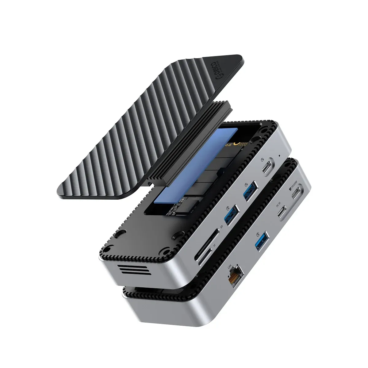 ORICO 9-in-1 USB-C Docking Hub with M.2 SSD Cooling