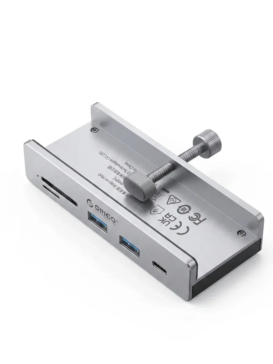ORICO silver USB-C hub with clamp