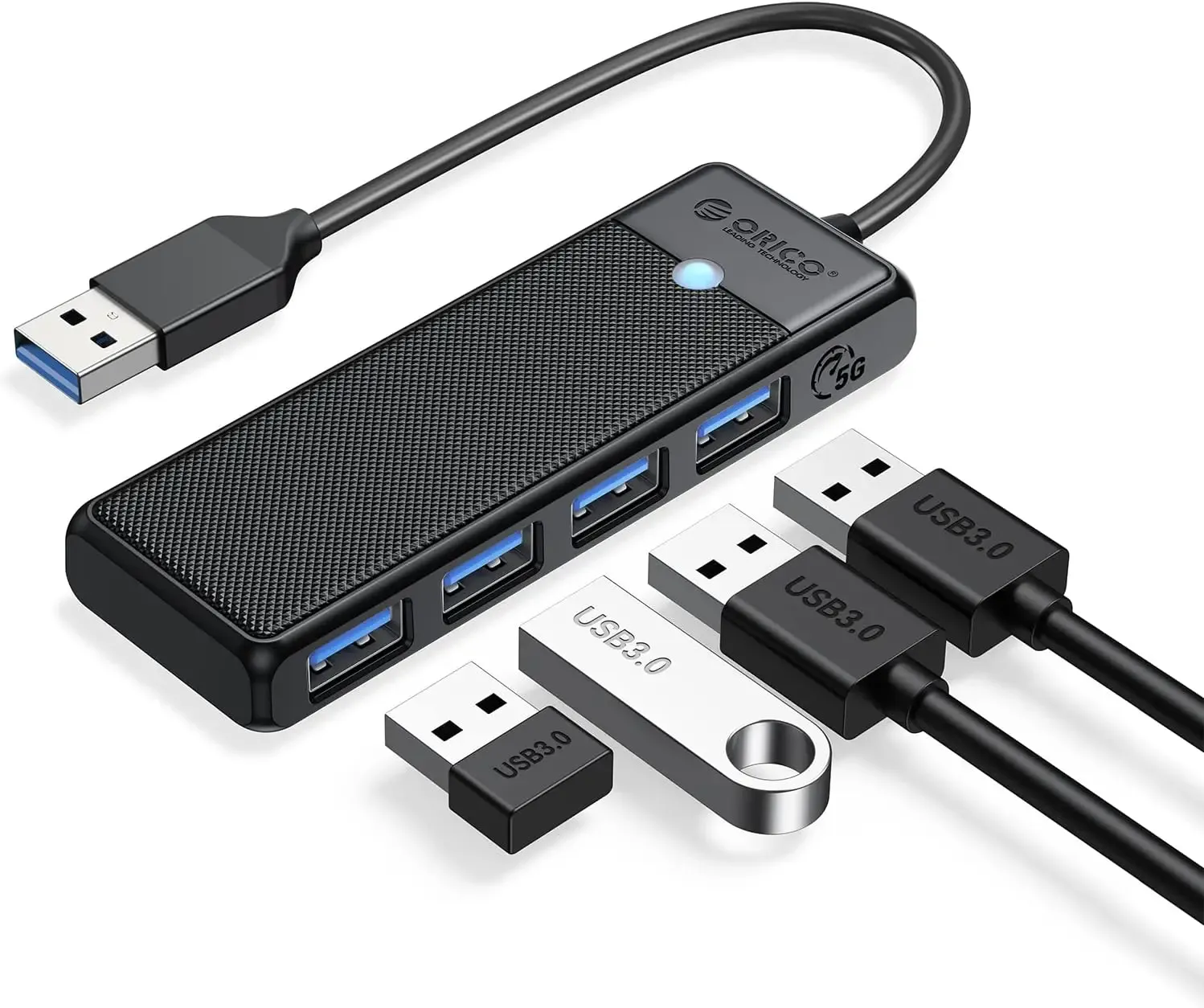 Orico Transparent 4-Port USB-C Hub with Power Input